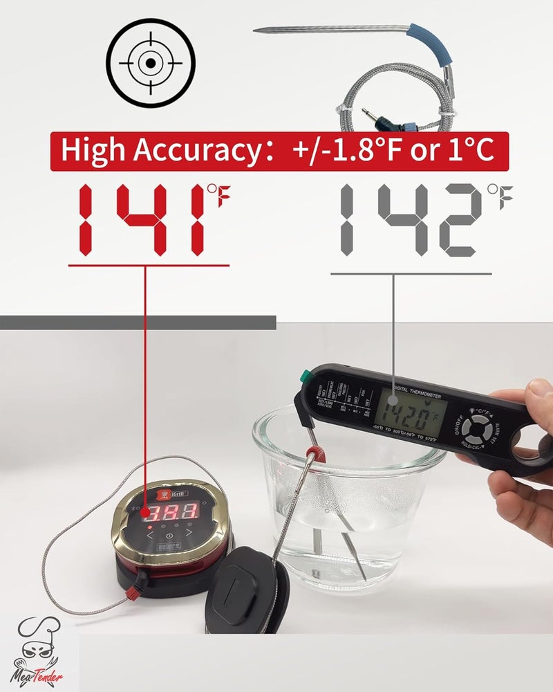 Meatender 4 Packs Pro Meat Temperature Probes for Weber iGrill, Connect Smart Grilling Hub and Grill, Accurate ±1°C Washable Thermometor Probes - Image 5